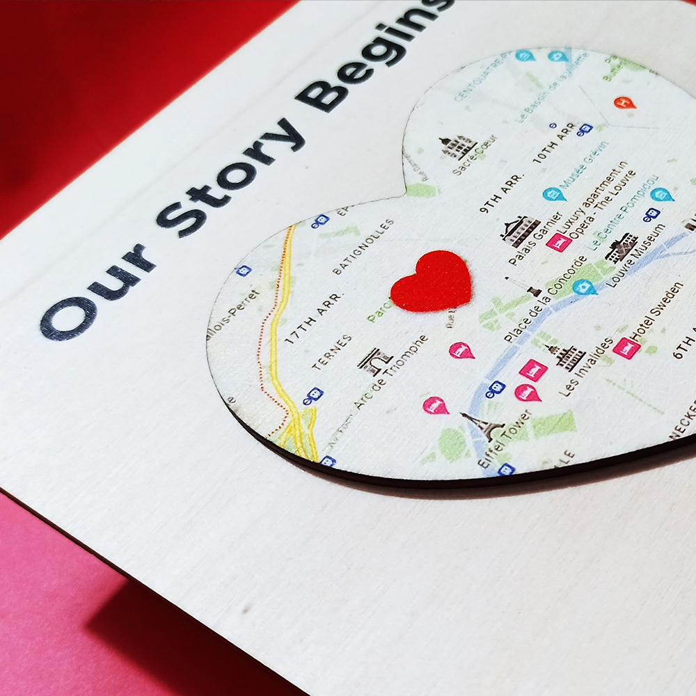 Our Story Begins - wooden plaque - Image 3
