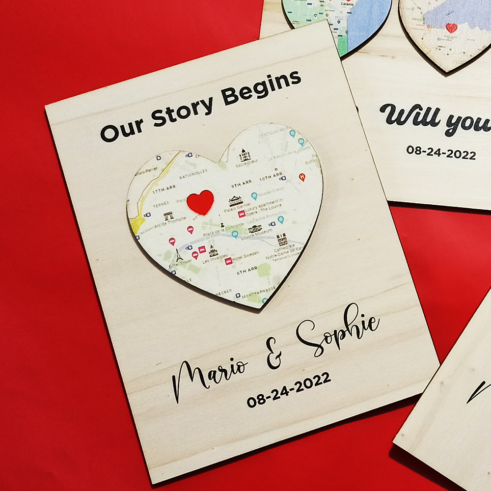 Our Story Begins - wooden plaque - Image 2