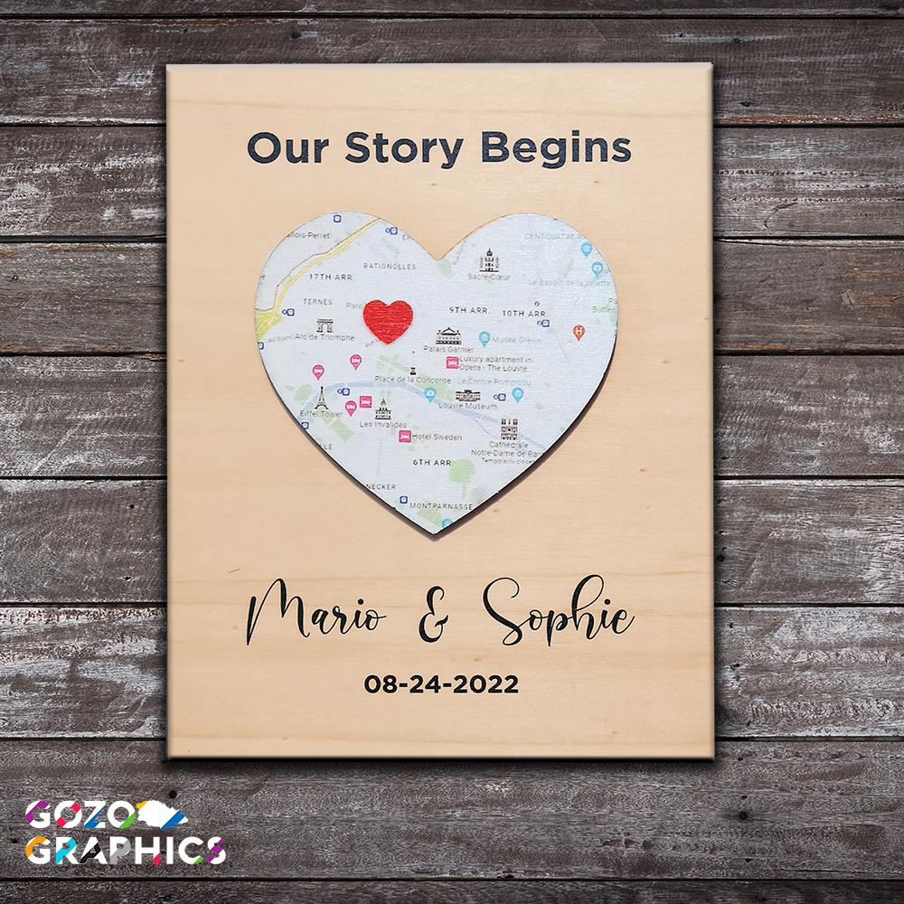 Our Story Begins - wooden plaque