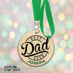 Best Dad Ever - Wood medal
