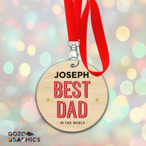 Best Dad in the World - Wood medal