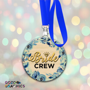 Bride Crew blue- Wood medal
