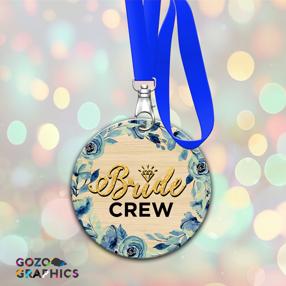 Bride Crew blue- Wood medal