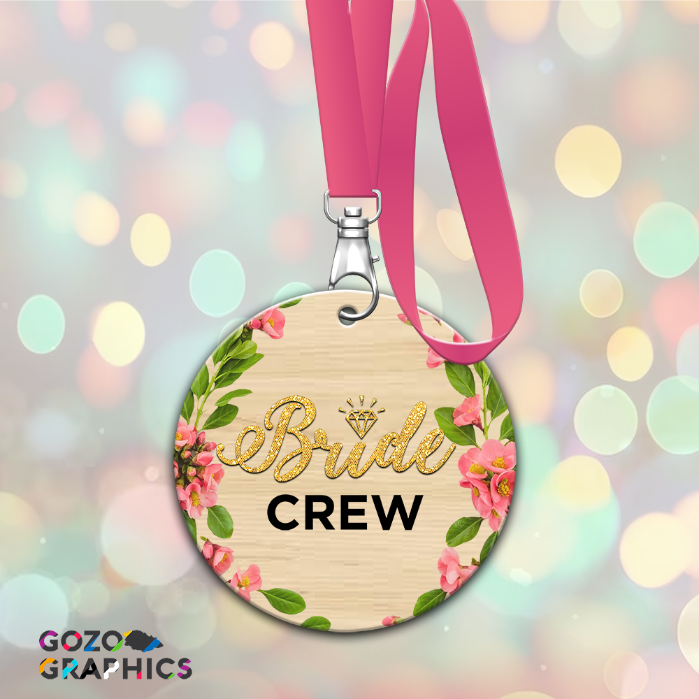 Bride Crew Pink- Wood medal