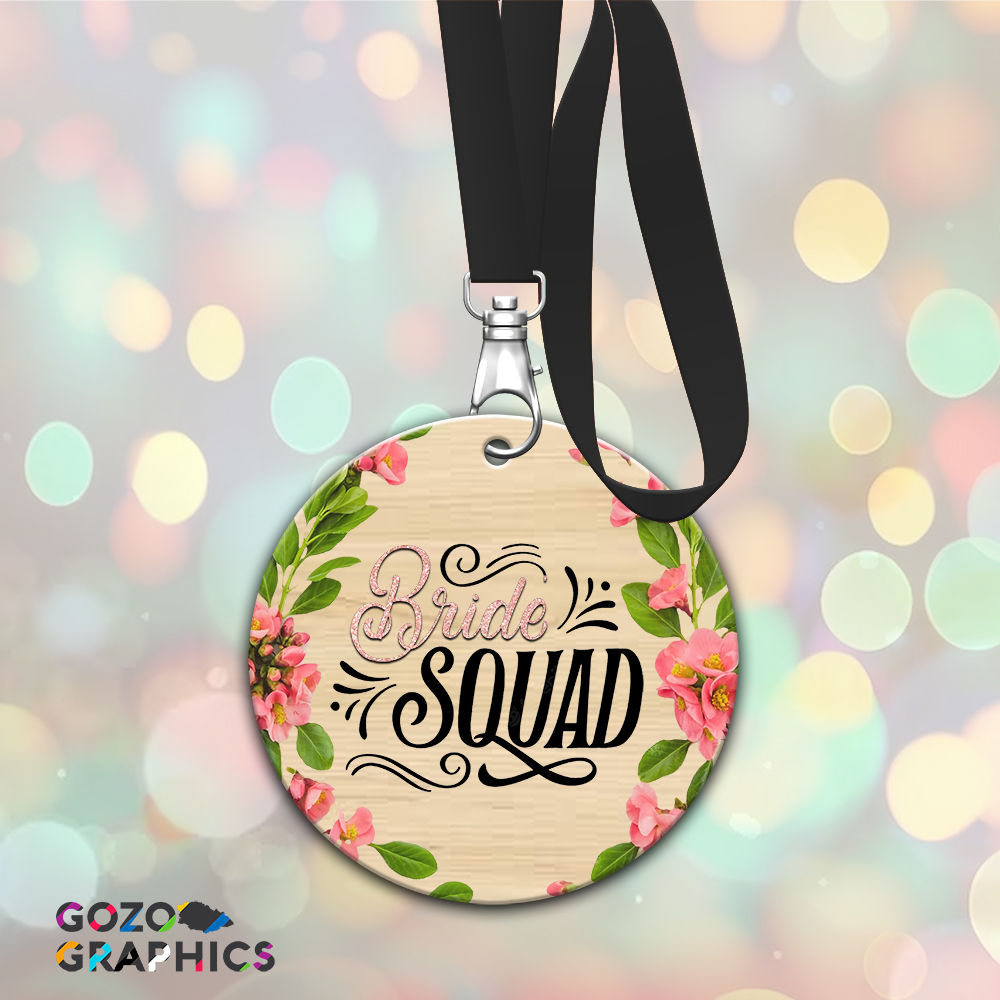 Bride Squad Pink/black- Wood medal