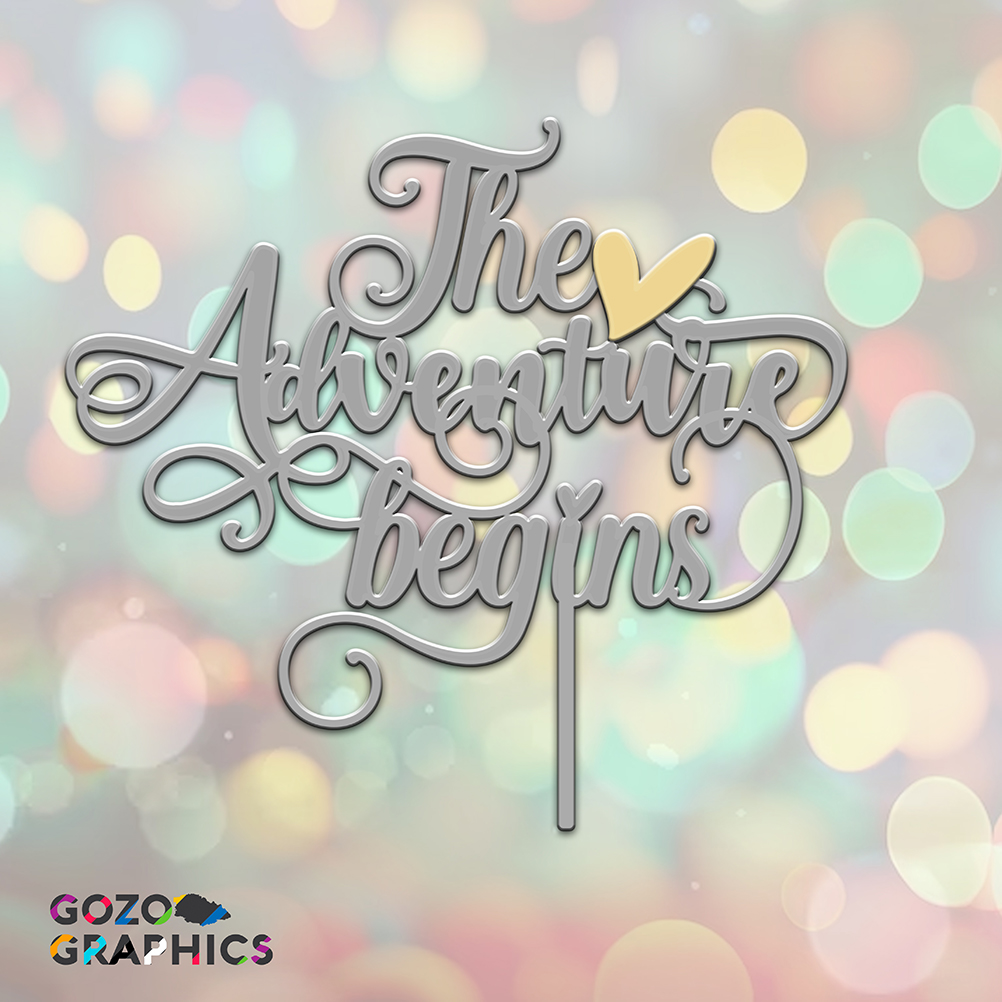 The adventure Begins - Cake Topper