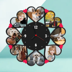 Circle of Hearts - Wall photo clock