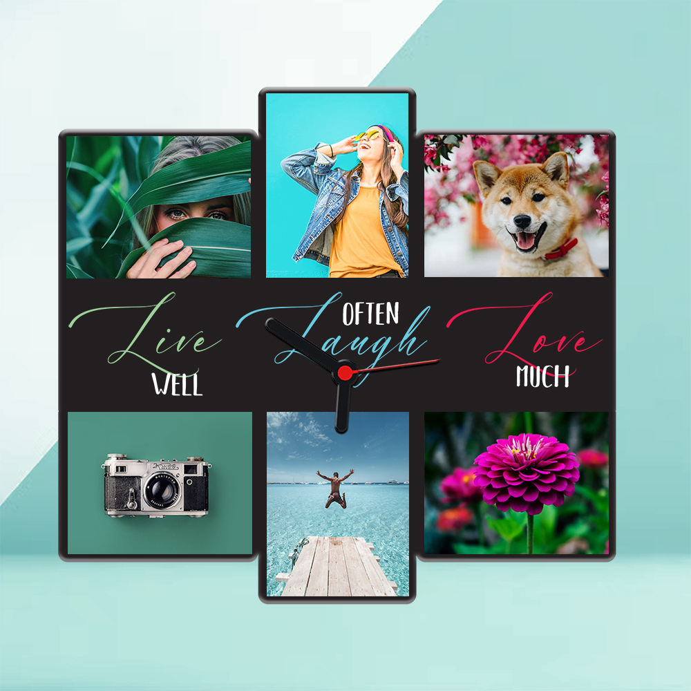 Live, Laugh and Love - Wall photo clock