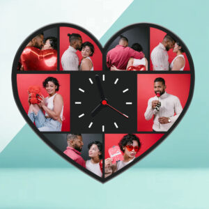 Heart Collage - Wall photo clock