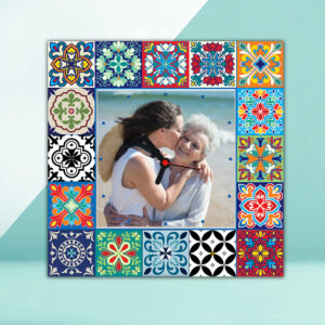 Maltese Tile - Wall photo clock