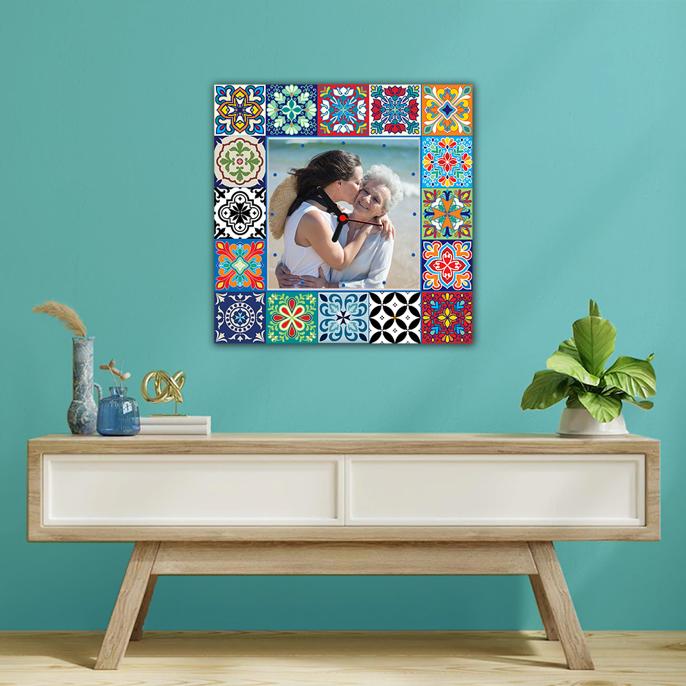 Maltese Tile - Wall photo clock - Image 4