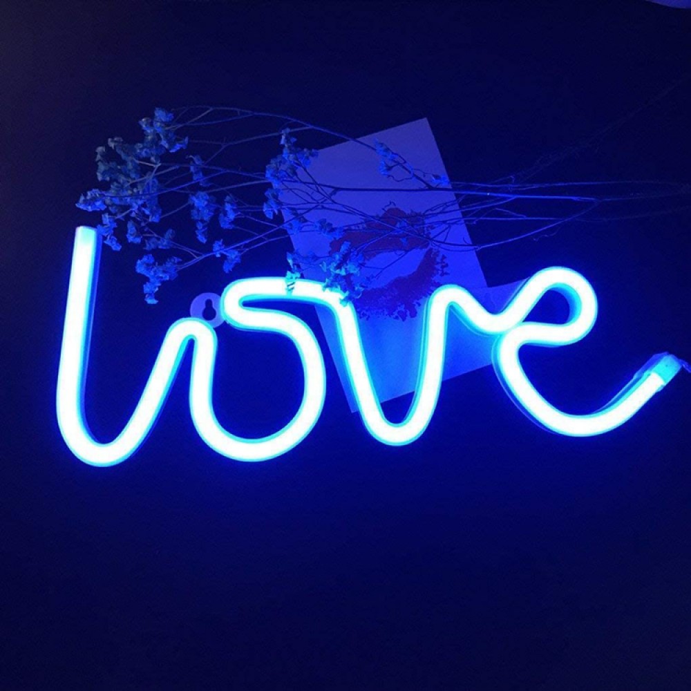 Love Blue Neon Sign 40cm wide