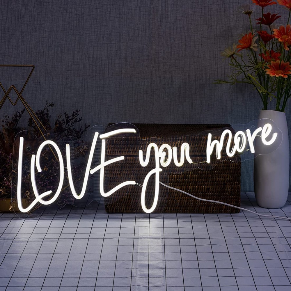 Love you more neon sign 70cm wide - Image 2