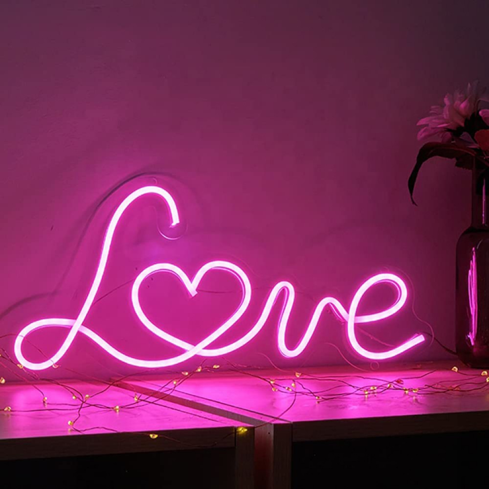 Love heart Neon Sign - 50cm wide - Image 3