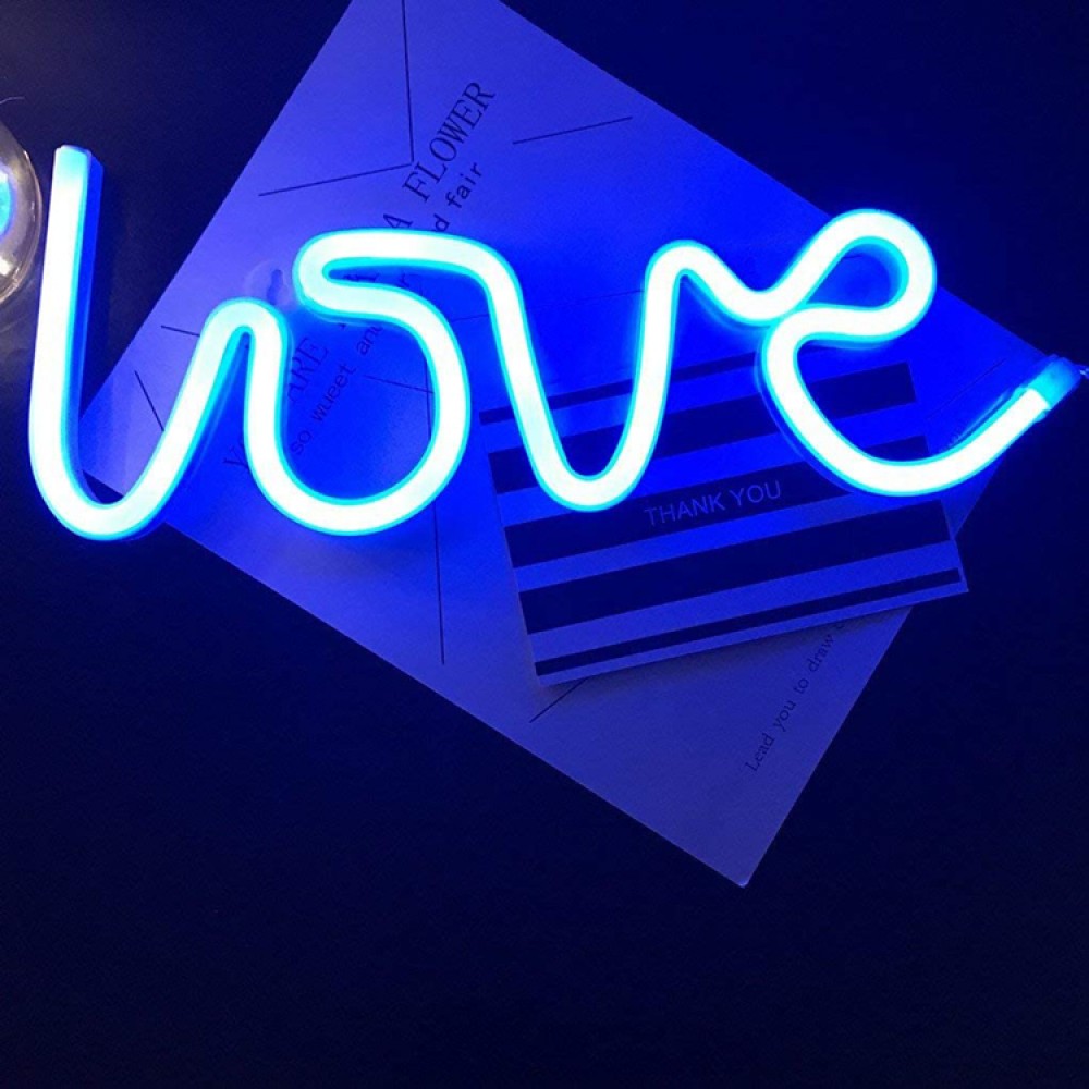 Love Blue Neon Sign 40cm wide - Image 3
