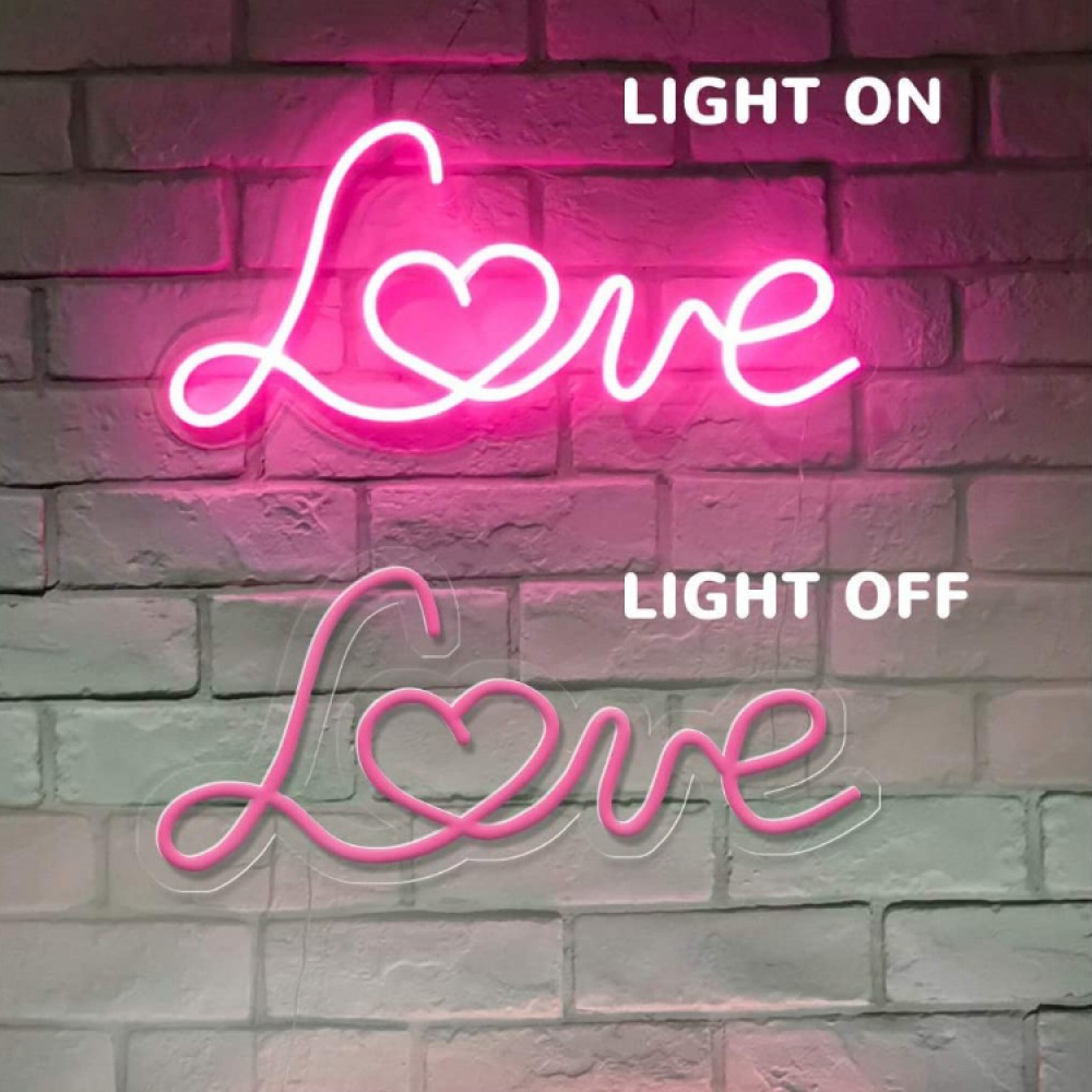 Love heart Neon Sign - 50cm wide - Image 2