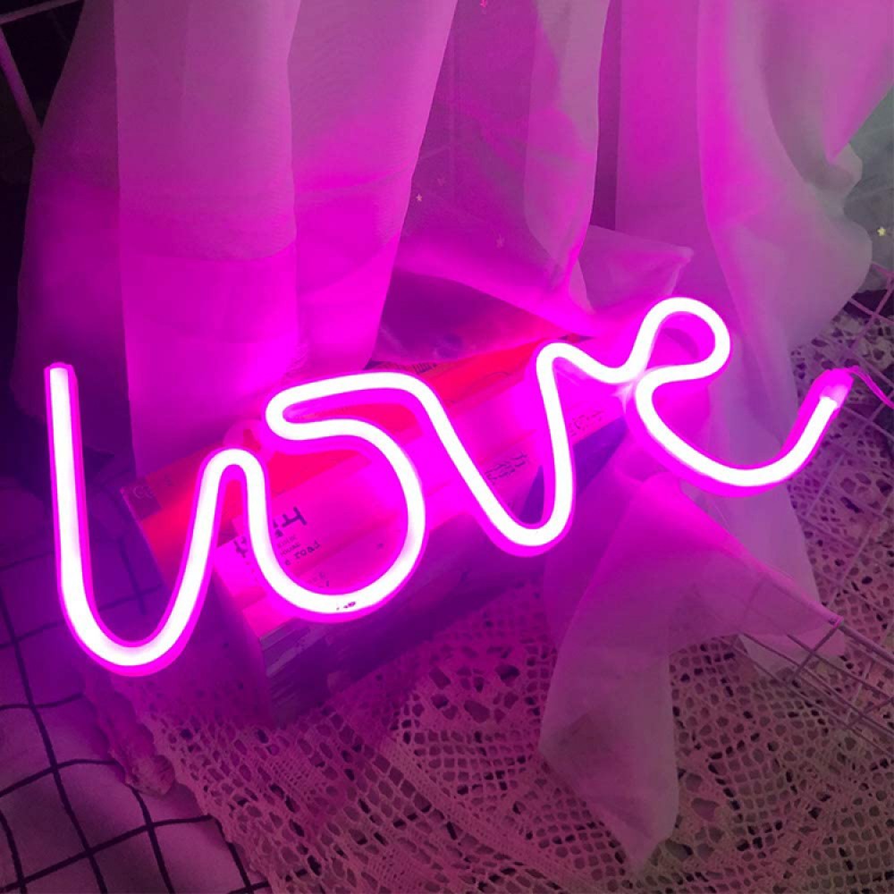 Love Pink Neon Sign 50cm wide - Image 2