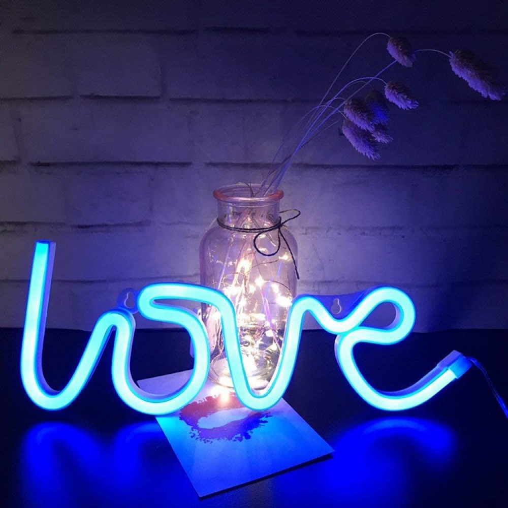 Love Blue Neon Sign 40cm wide - Image 2