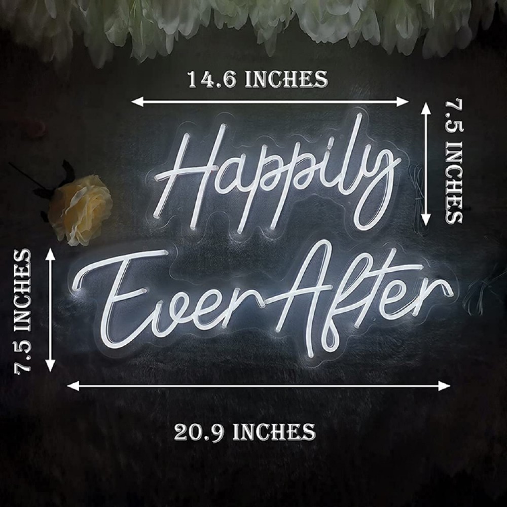 Happily Ever After neon sign (Happily is 50cm wide, Ever After is 70cm wide) - Image 2