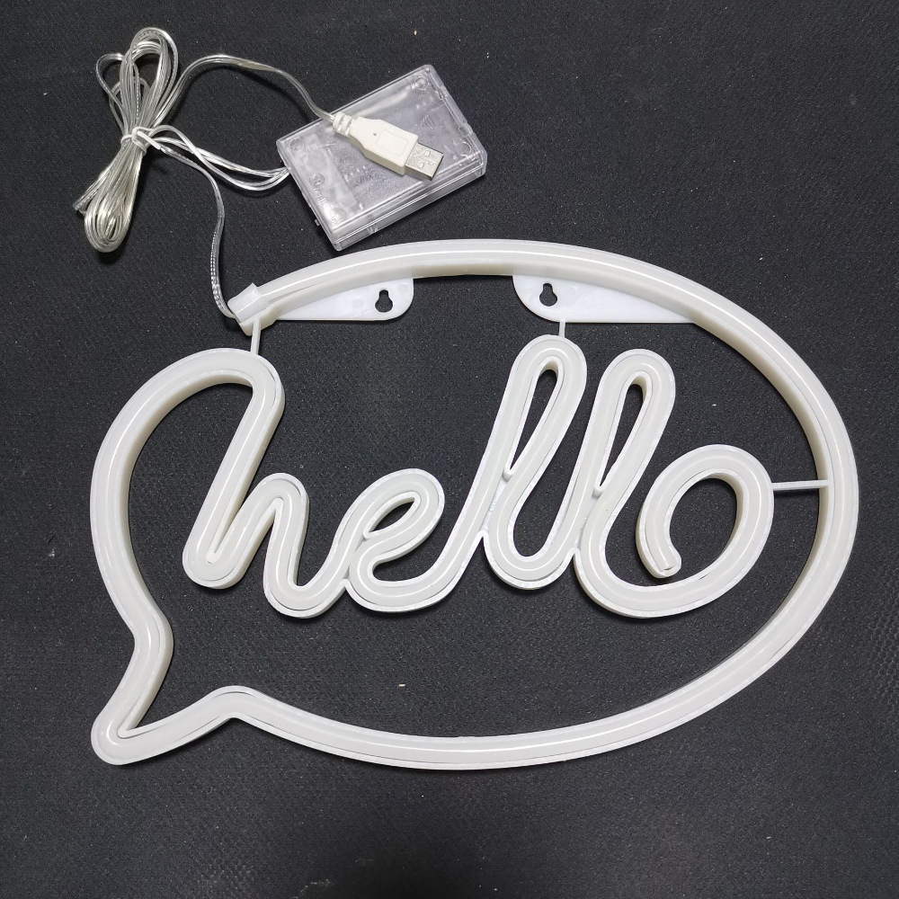Two-color Hello Neon Sign 40x30cm - Image 3