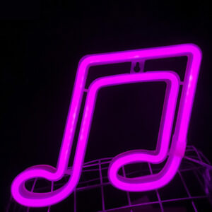Musical Note Neon Sign - 25x18cm