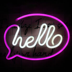 Two-color Hello Neon Sign 40x30cm