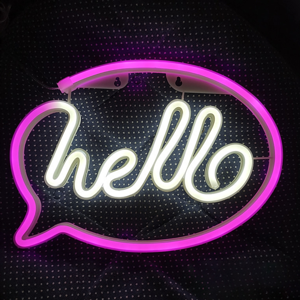 Two-color Hello Neon Sign 40x30cm - Image 4