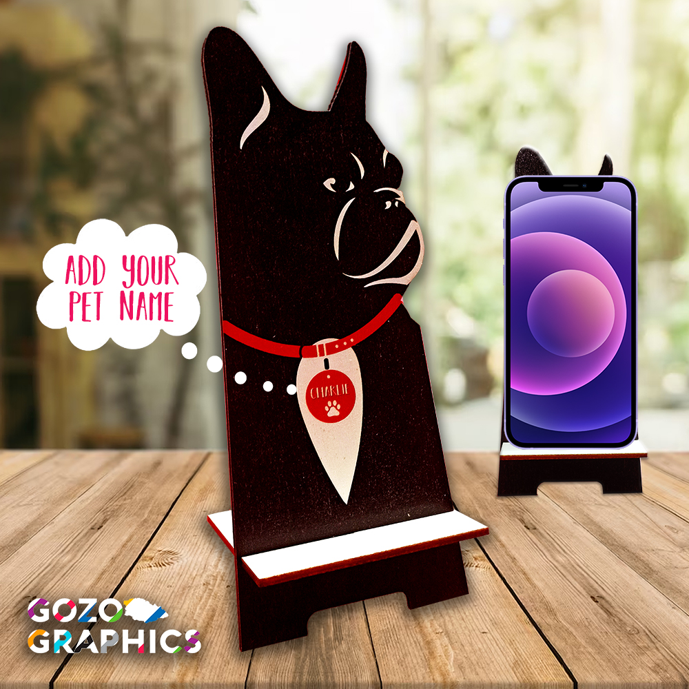 French Bulldog-shaped phone stand