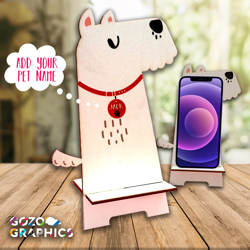 Schnauzer-shaped phone stand