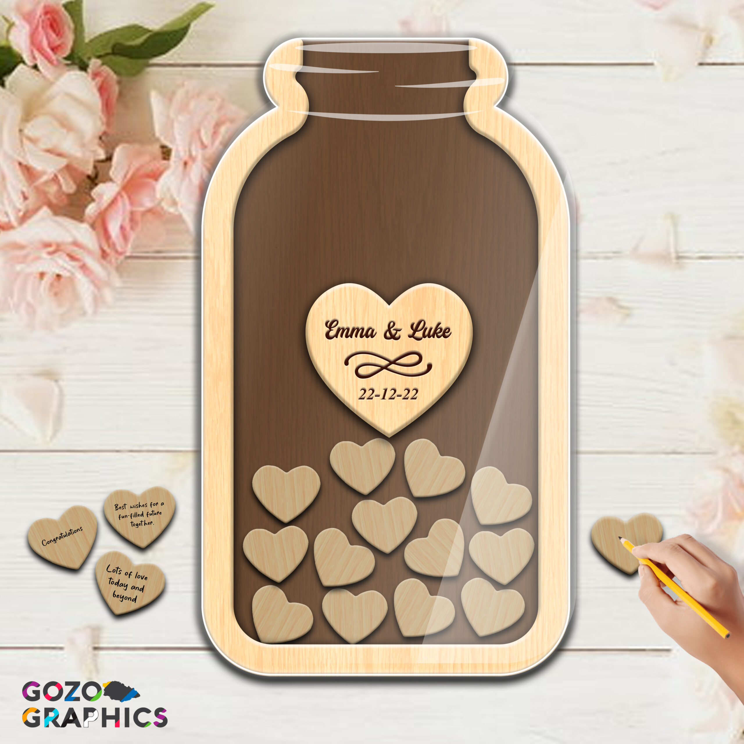 Jar full of hearts - Wedding guest book - Image 3