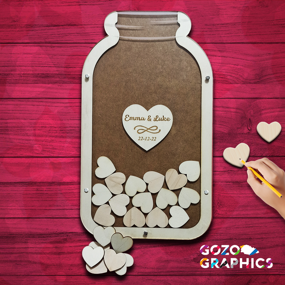 Jar full of hearts - Wedding guest book - Image 2
