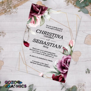 💍Elegant Red- rose watercolor Invitation