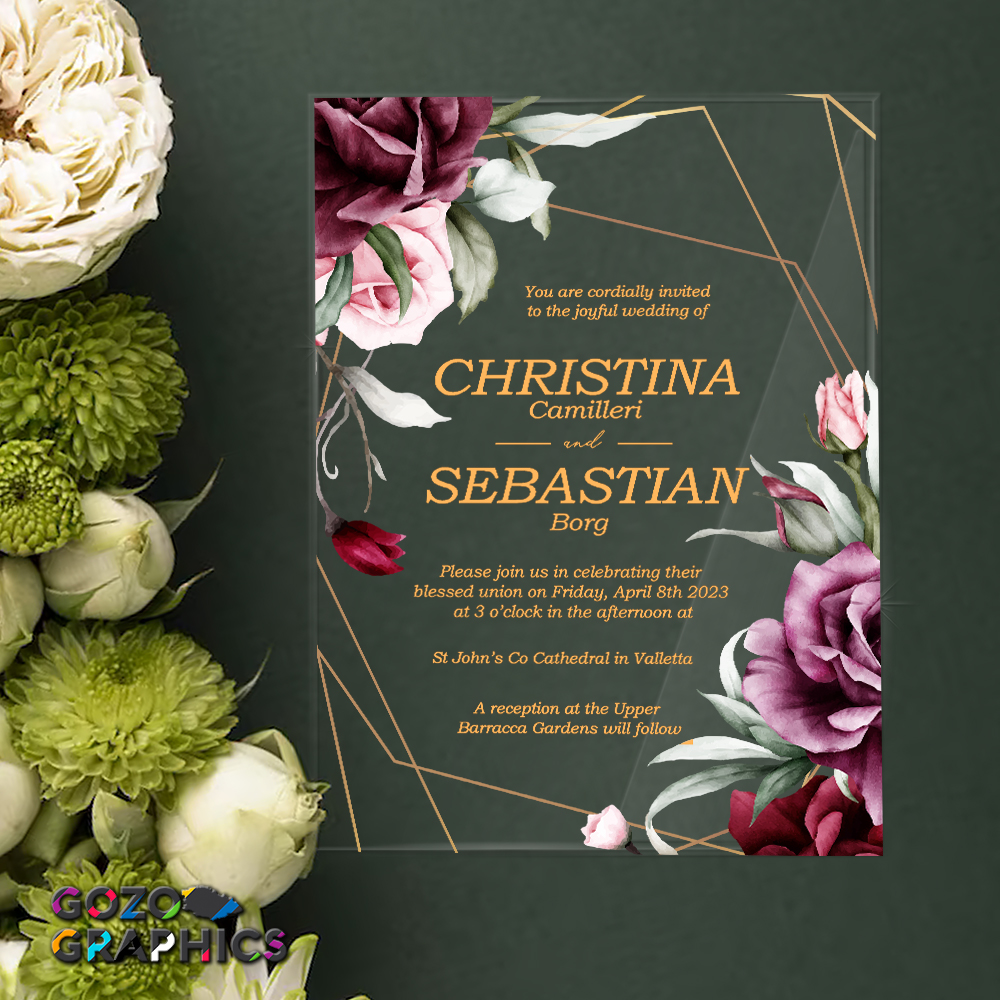 💍Elegant Red- rose watercolor Invitation - Image 4