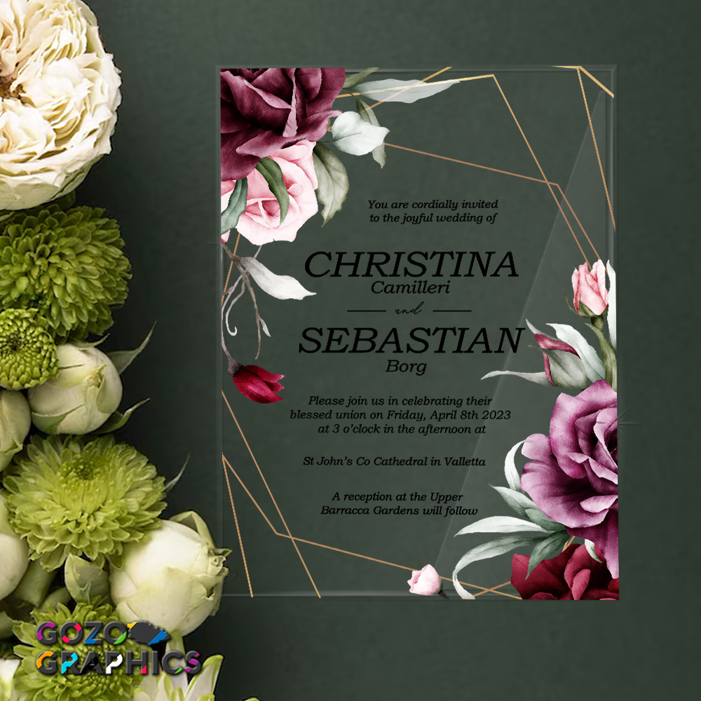 💍Elegant Red- rose watercolor Invitation - Image 3