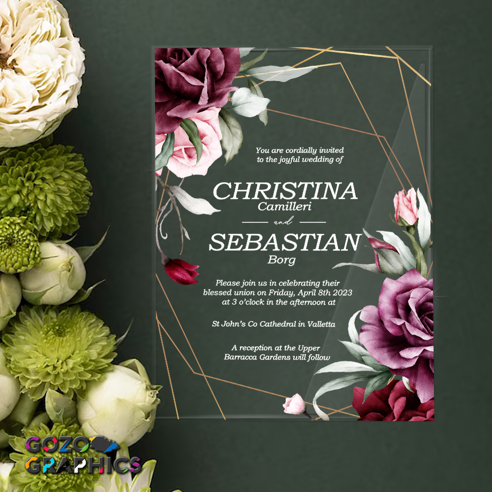 💍Elegant Red- rose watercolor Invitation - Image 2