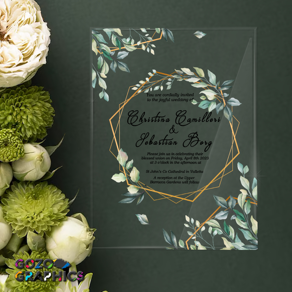 💍Elegant Green leaves Invitation - Image 3