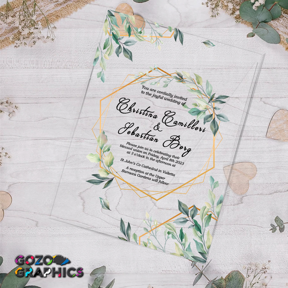 💍Elegant Green leaves Invitation