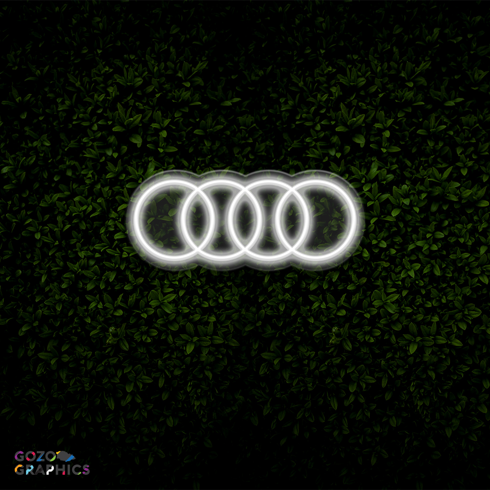 Audi Logo LED Neon Light 50cm wide