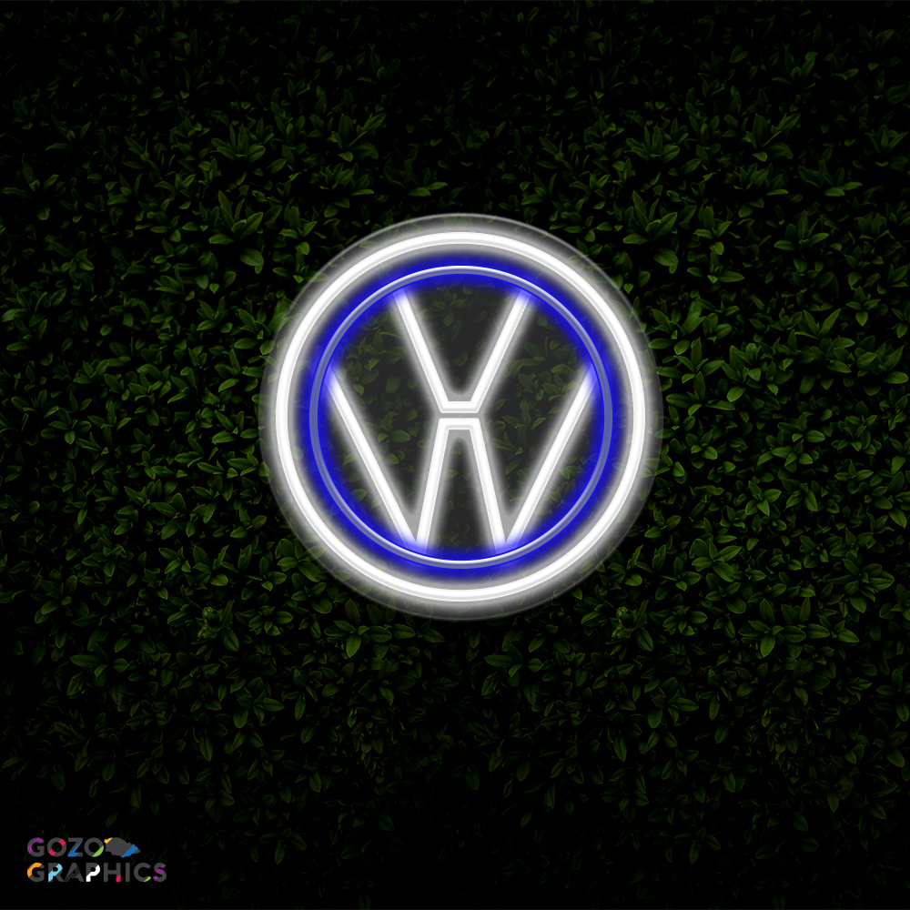 Volkswagen logo LED Neon Light 50cm wide