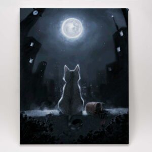 Cat Looking at Moon