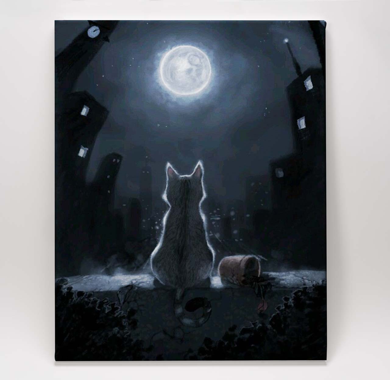 Cat Looking at Moon