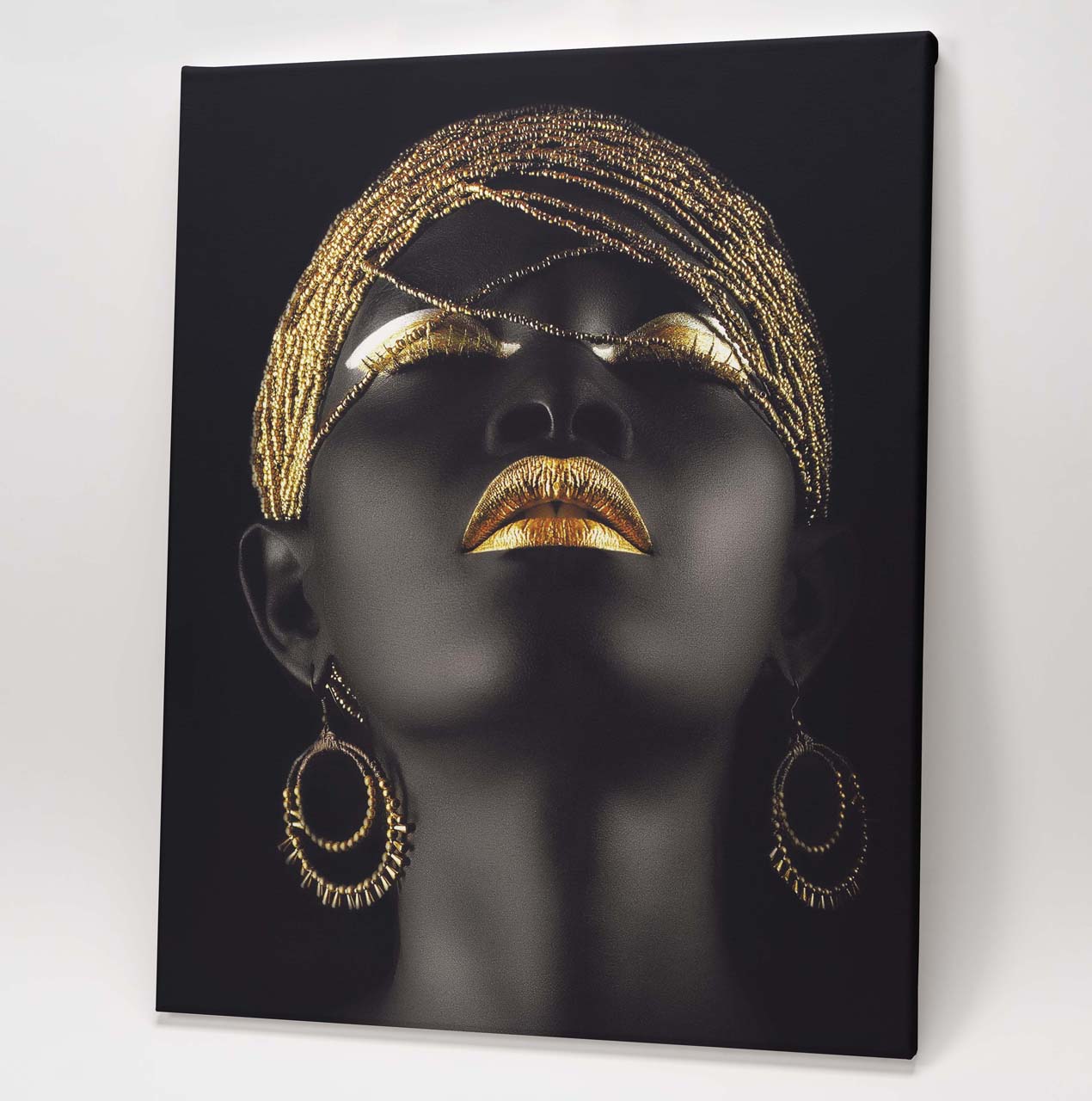 Golden Paint Self Portrait - Look Up - Image 2