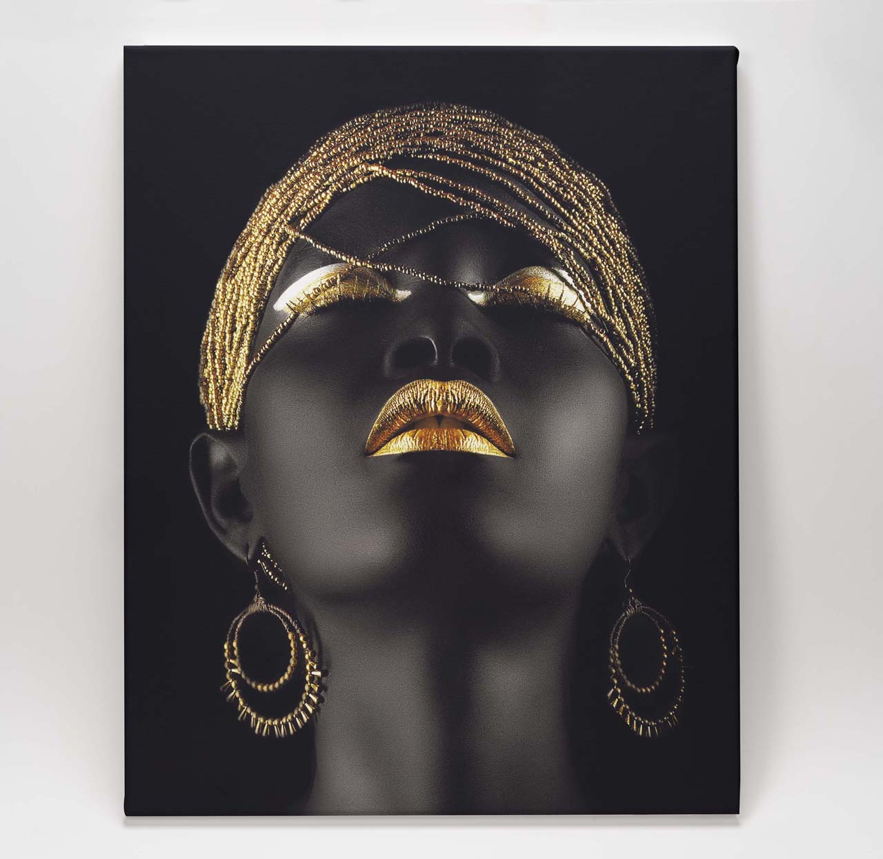 Golden Paint Self Portrait - Look Up