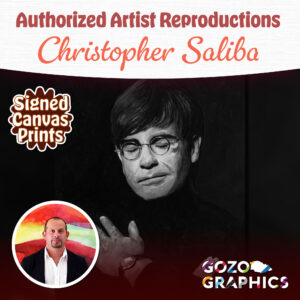 Elton John | Christopher Saliba | 90x75cm Signed Canvas Print