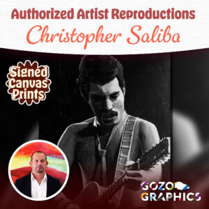Freddie Mercury | Christopher Saliba | 90x75cm Signed Canvas Print