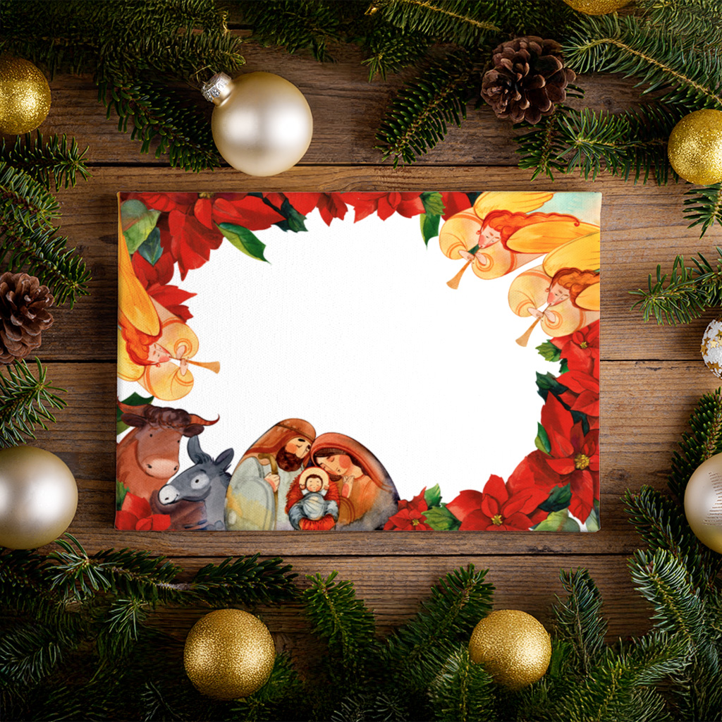 Customizable Nativity Canvas | Add Your Photo or Text (Il-Milied It-Tajjeb / Merry Christmas) - Image 2