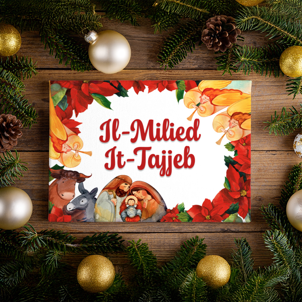 Customizable Nativity Canvas | Add Your Photo or Text (Il-Milied It-Tajjeb / Merry Christmas) - Image 4