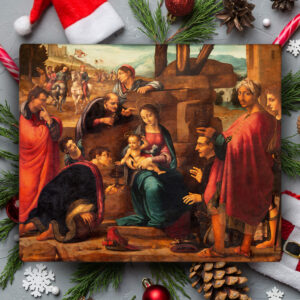 Nativity Scene Painting - Holy Mary & Baby Jesus | Canvas or Banner