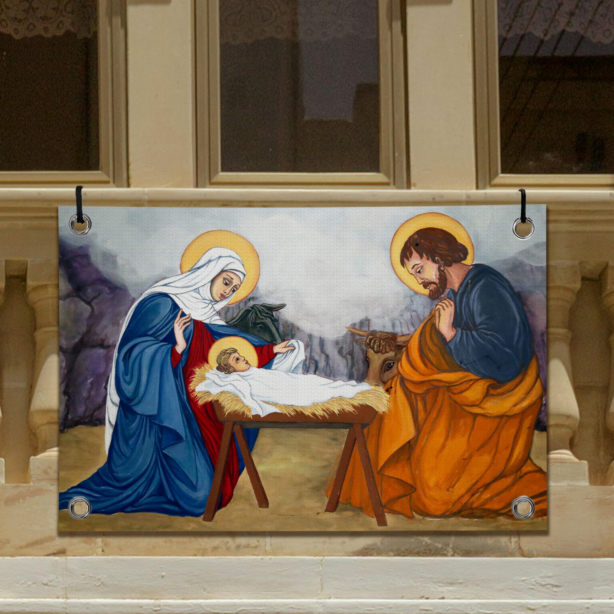 Nativity Scene Painting - Vibrant | Canvas or Banner - Image 2